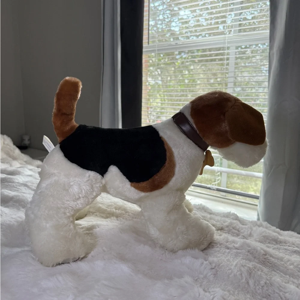 Plush Dog Toy - Brown and White